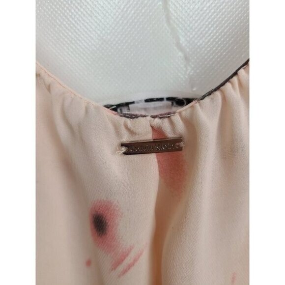 Calvin Klein Womens Blouse Top Small Pink Floral Cold Shoulder Cottagecore - Picture 8 of 8